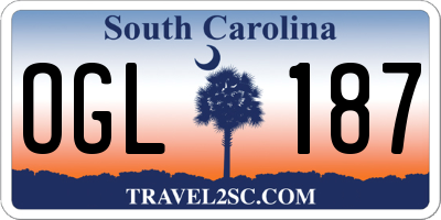 SC license plate OGL187