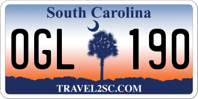 SC license plate OGL190