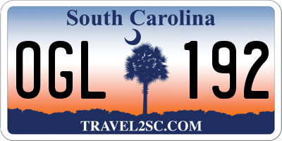 SC license plate OGL192