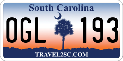 SC license plate OGL193