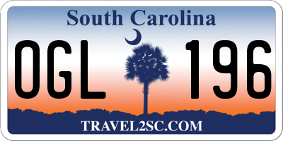 SC license plate OGL196