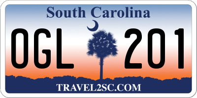 SC license plate OGL201