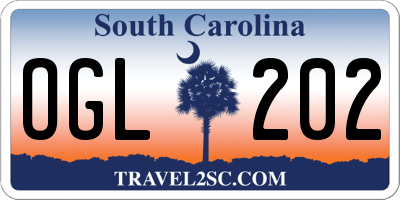 SC license plate OGL202