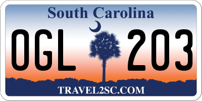 SC license plate OGL203