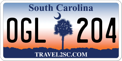 SC license plate OGL204