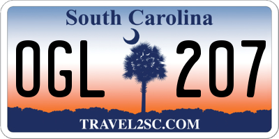 SC license plate OGL207