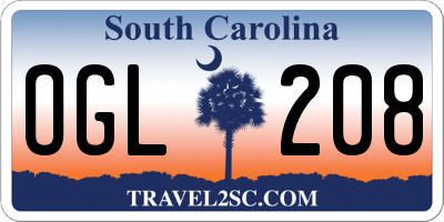 SC license plate OGL208