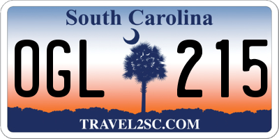 SC license plate OGL215
