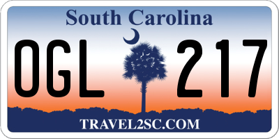 SC license plate OGL217