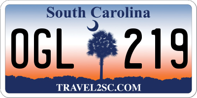 SC license plate OGL219