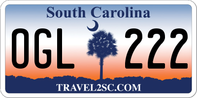 SC license plate OGL222
