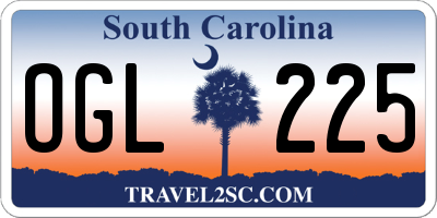 SC license plate OGL225