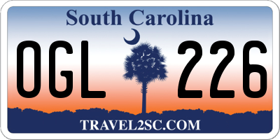SC license plate OGL226
