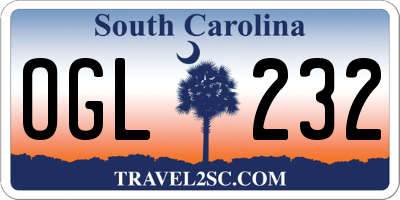 SC license plate OGL232