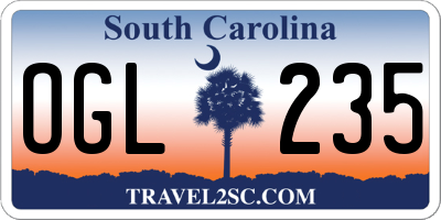 SC license plate OGL235