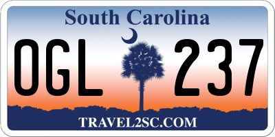 SC license plate OGL237