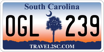 SC license plate OGL239