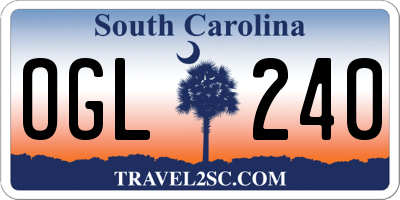 SC license plate OGL240