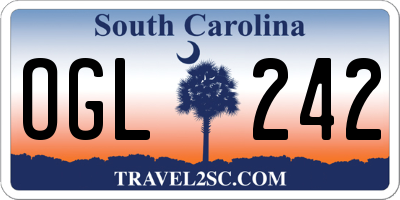 SC license plate OGL242