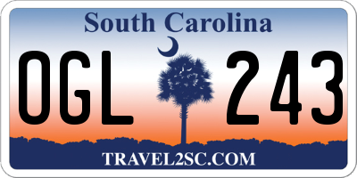 SC license plate OGL243
