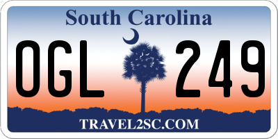 SC license plate OGL249