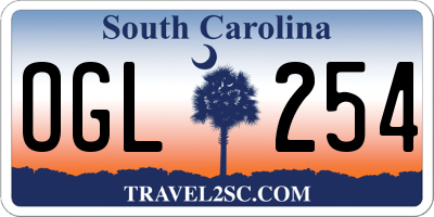 SC license plate OGL254
