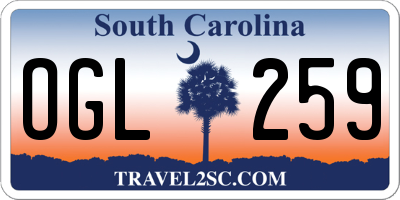 SC license plate OGL259