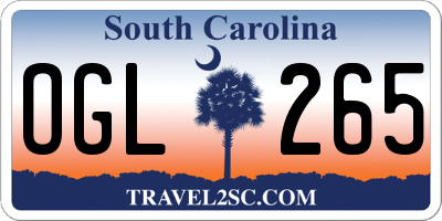 SC license plate OGL265