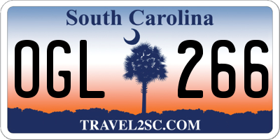 SC license plate OGL266