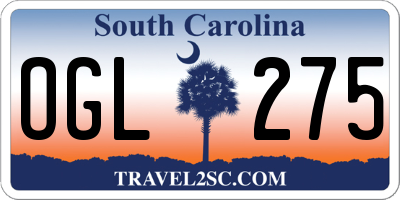 SC license plate OGL275
