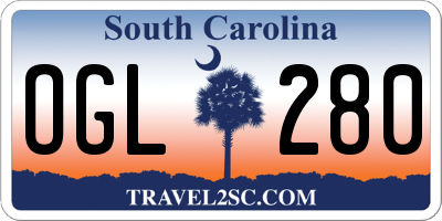 SC license plate OGL280