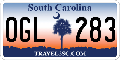 SC license plate OGL283