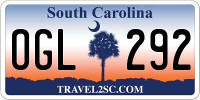 SC license plate OGL292