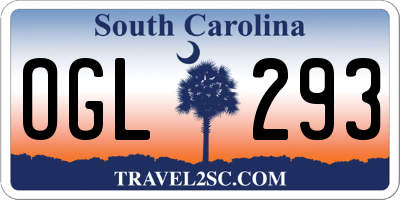 SC license plate OGL293