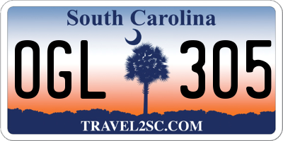 SC license plate OGL305