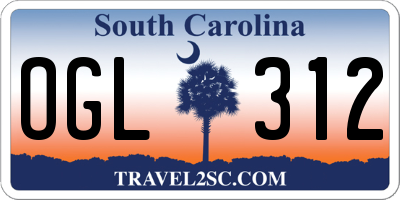 SC license plate OGL312