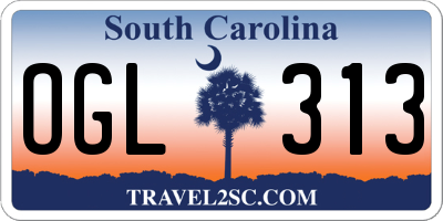 SC license plate OGL313