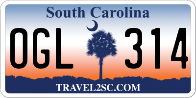 SC license plate OGL314