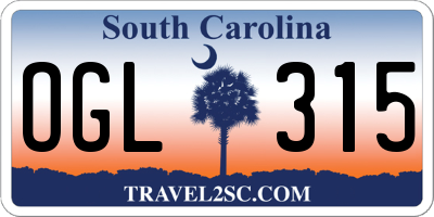 SC license plate OGL315