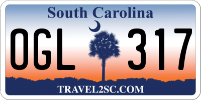SC license plate OGL317