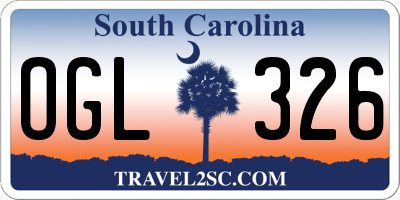 SC license plate OGL326
