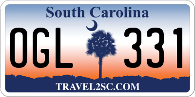 SC license plate OGL331
