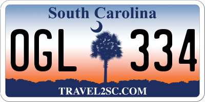 SC license plate OGL334