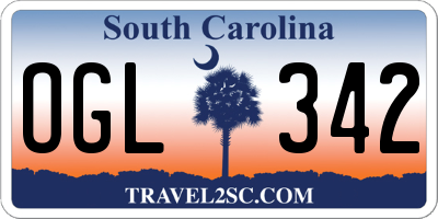 SC license plate OGL342