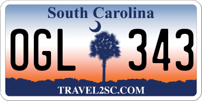 SC license plate OGL343