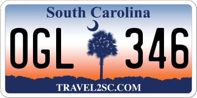 SC license plate OGL346