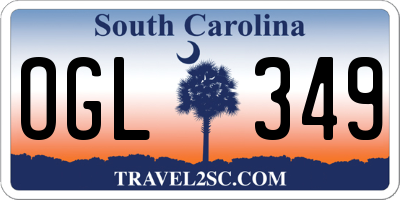 SC license plate OGL349
