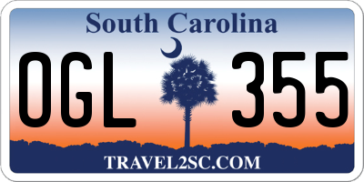 SC license plate OGL355