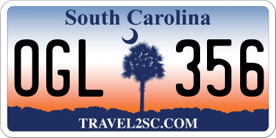 SC license plate OGL356