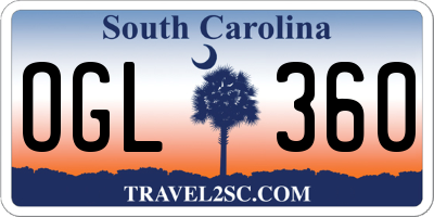 SC license plate OGL360
